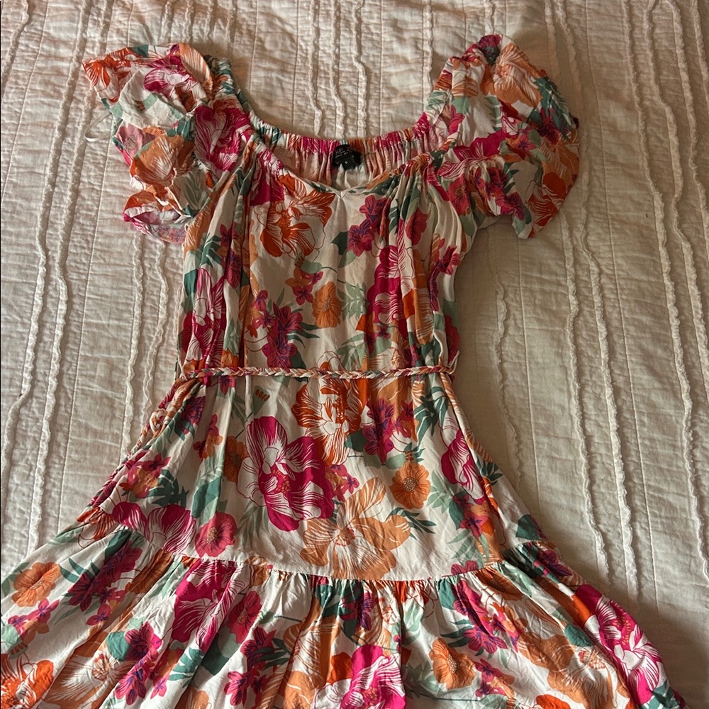 Rachel Zoe Floral Mini Dress - Pink, Orange, Green